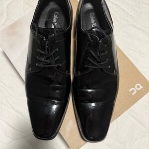 Calvin Klein Men's Glossy Black Oxfords